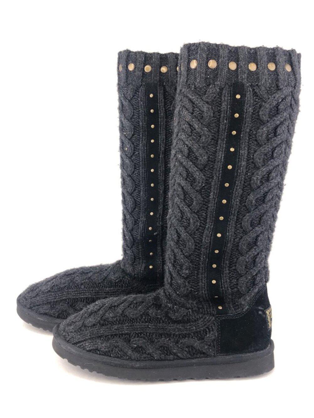 UGG Feliciana Cable Knit Tall Winter Boots 9 - Picture 2 of 13